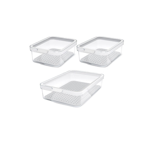 Set 3 Organizzatori Frigo cauma Rotho (2 x 1,2 l + 1 x 2,6 l) - Stokkisti In Brescia