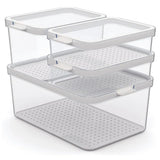 Set 4 Organizzatori Frigo CAUMA Rotho (2x1,2l - 1x2,15l - 1x4,65l) - Stokkisti In Brescia