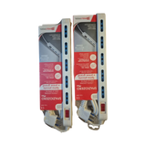 Multipresa 5 Posti Salvaspazio PolyPool – Bianca con Interruttore Larghezza 23 mm Polypool