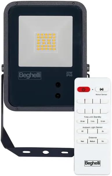 Beghelli 86169 Floodlight FL Dual Sensor - 20W IP66 4000K - Stokkisti In Brescia