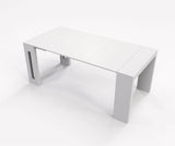 TERRANEO Tavolo Consolle Allungabile e Trasformabile – Tavolo da Pranzo Estensibile Salvaspazio in Finitura Bianco Opaco/Lucido Terraneo