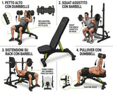 BILDER Panca Palestra Pieghevole Regolabile Multifunzione 300 kg (120 x 40 x 115 cm)