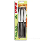 Set 6 Coltelli da Pizza con Lama Seghettata in Acciaio Inox e Manico Nero – Linea Dinamik | Kaimano Kaimano