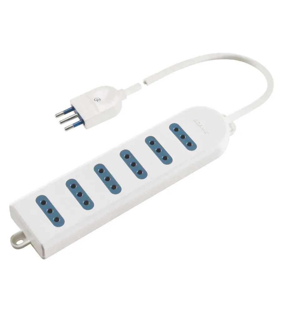 Presa Multipla Sestupla 10A 2P+T con Cavo da 1,5 Metri e Spina 10A – Sicura e Pratica per Casa e Ufficio | Polypool Polypool