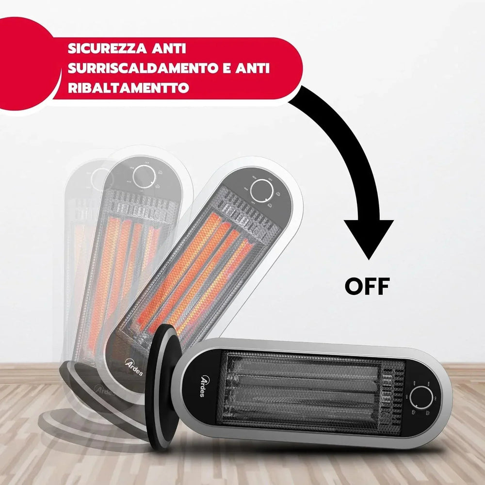 ARDES Stufa a Carbonio Oscillante – Modello TIZZO AR4B01 (900W) Ardes