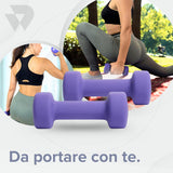 BILDER Coppia Manubri Esagonali in Neoprene 2 kg (2 x 2 kg) - (17 x 7 x 7 cm)