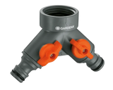 GARDENA Rubinetto a 2 Vie per Rubinetti con Filettatura 33,3 mm (G 1") e 26,5 mm (G 3/4") - 938-20