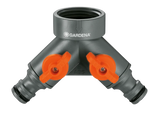 GARDENA Rubinetto a 2 Vie per Rubinetti con Filettatura 33,3 mm (G 1") e 26,5 mm (G 3/4") - 938-20