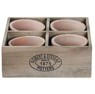 Esschert Design Set 4 Vasi in Terracotta con Cassetta in Legno – Kit da Giardinaggio Rustico Esschert Design