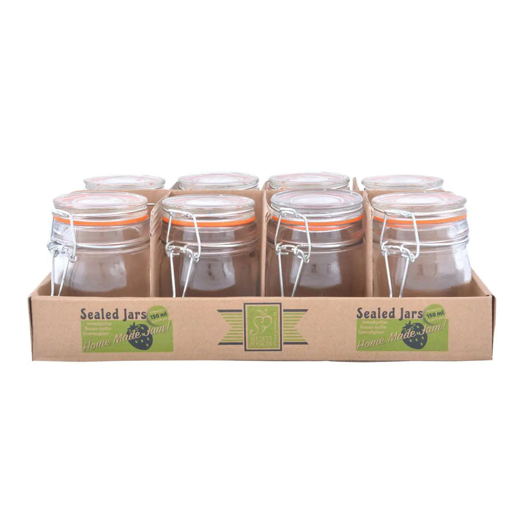 Esschert Design Set 8 Barattoli in Vetro Medi (Taglia M) con Tappo a Chiusura Flip-Top/Meccanica Esschert Design