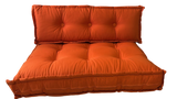 Set 2 Cuscini da Esterno per Pallet (Seduta + Schienale) 120x80 / 120x40 - Arancione