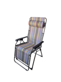 Fiam MOVIDA XL Poltrona Relax Salvaspazio Acciaio Grigio e Righe Multicolor