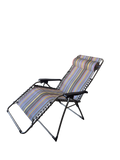 Fiam MOVIDA XL Poltrona Relax Salvaspazio con Braccioli in Legno Acciaio Grigio e Righe Multicolor