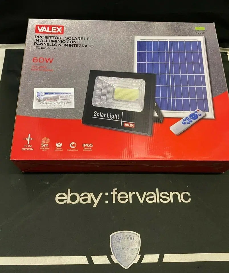 Valex Proiettore Solare a LED 60W in alluminio IP65 Valex