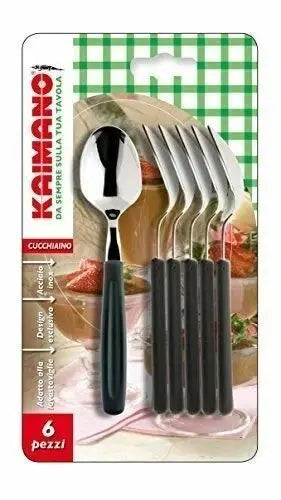 Kaimano serie prima set 6 cucchiaini da caffè in acciaio inox e manico in polipr Kaimano