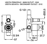 Teorema - Miscelatore Incasso Doccia Con Deviatore Cromato - Serie: Theos Theorema