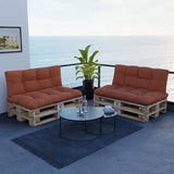 Set 2 Cuscini da Esterno per Pallet (Seduta + Schienale) 120x80 / 120x40 - Arancione