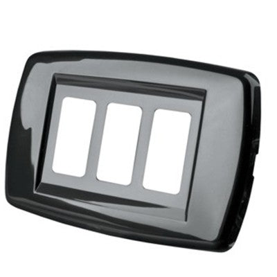 Placca in Tecnopolimero 3 Fori con Supporto per Scatole Rettangolari – Antracite | POLYPOOL Polypool