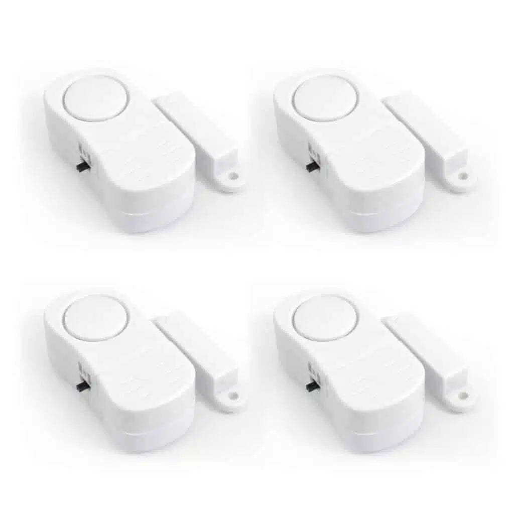 Avidsen Confezione da 4 Mini Allarmi Autonomi per Porte e Finestre - 100324 (18 x 12 x 3 cm)
