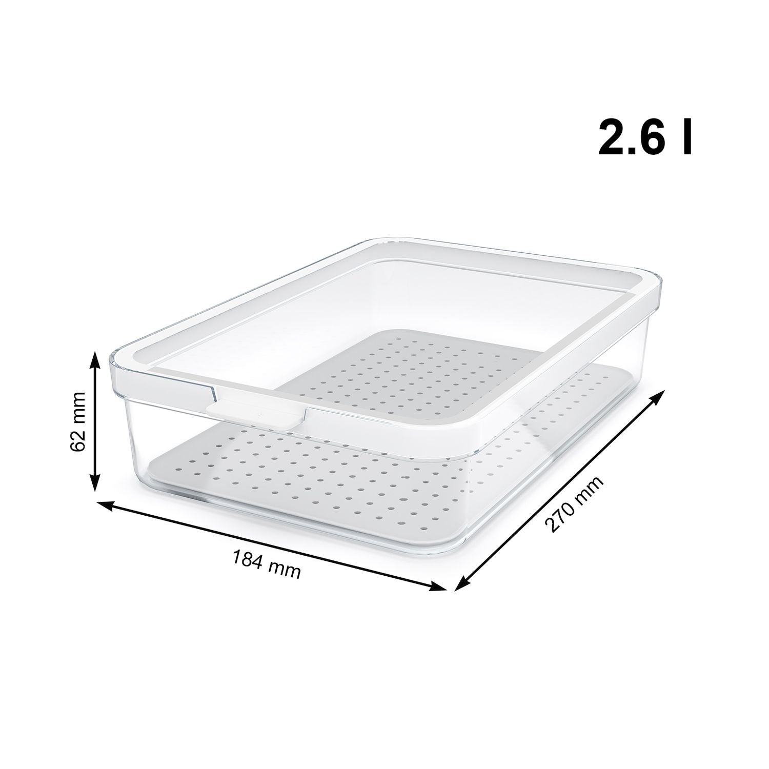 Set 3 Organizzatori Frigo cauma Rotho (2 x 1,2 l + 1 x 2,6 l) - Stokkisti In Brescia