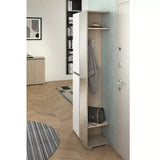 TERRANEO Colonna a Specchio con 2 Ganci Appendiabiti – Soluzione Multifunzione per Ingresso (Finitura Olmo) Terraneo