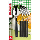 Set 6 Cucchiai da Tavola in Acciaio Inox con Manico Nero – Linea Dinamik Elegante e Robusta | Kaimano Kaimano