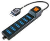 Presa Multipla Sestupla 6 Posti con Interruttore Luminoso (250V ~ Max 3500W)