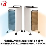 Ardes ARCF02 Circolatore Raffrescatore e Riscaldante TAO con Telecomando, Comandi Touch e Display [Classe di efficienza energetica A+]