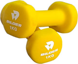 BILDER Coppia Manubri Esagonali in Neoprene 1 kg (2 x 1 kg) - (14 x 6 x 6 cm)
