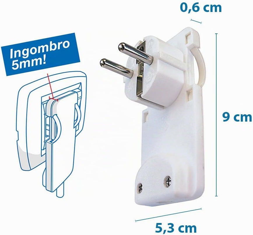 Poly Pool PP0454 - Spina Salvaspazio Standard Franco-Tedesco Schuko 16A (Colore Bianco)