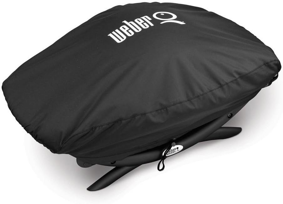 WEBER Custodia Premium (Art. 7118) – Telo Protettivo in Tessuto Traspirante per Barbecue Serie Q 200/2000 (Con Carrello Standard) Weber