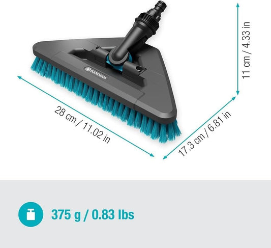 Gardena Idrospazzola Cleansystem Hard Flex 18814-20 - Spazzola Triangolare per Superfici Robuste