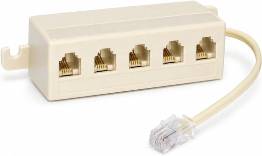 AVIDSEN 112456 multipresaAvidsen Multipresa Telefonica Plug RJ11 / Prese Tripolari - 112456 (12 x 8 x 4 cm)a telefonica