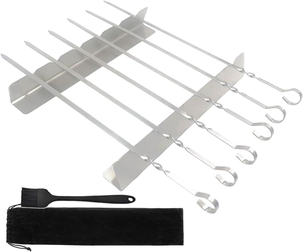 WEBER (Compatibile) Porta Spiedini e Kebab in Acciaio Inox – Supporto Alzato e Riutilizzabile per Cottura Uniforme sul Grill Generico