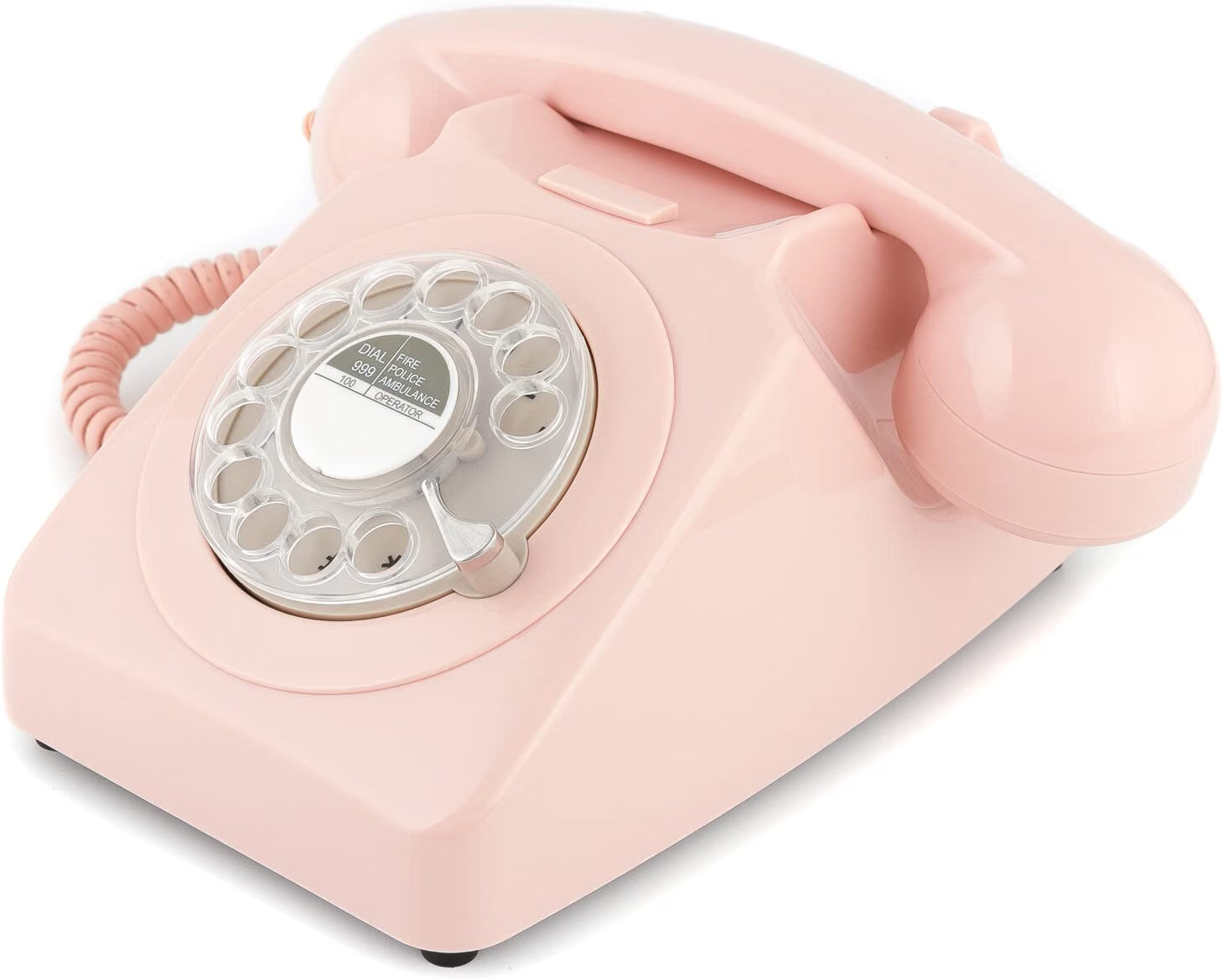 GPO Retro 746 Rotary Pink – Telefono fisso vintage rosa con quadrante rotante