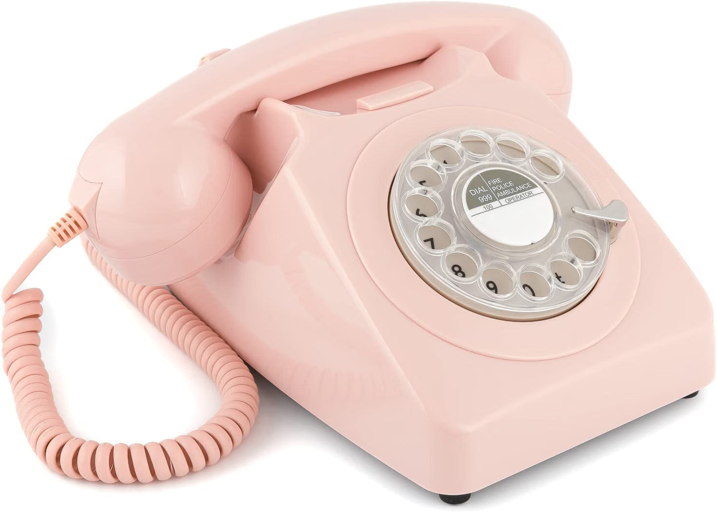 GPO Retro 746 Rotary Pink – Telefono fisso vintage rosa con quadrante rotante
