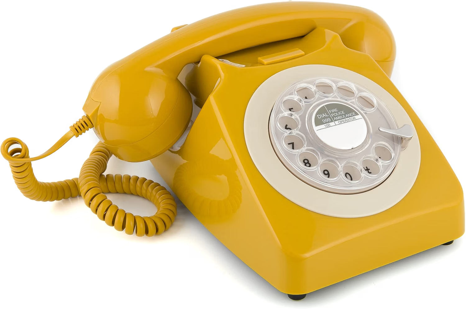GPO Retro 746ROTARYMUS – Telefono fisso analogico retrò color senape