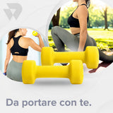 BILDER Coppia Manubri Esagonali in Neoprene 1 kg (2 x 1 kg) - (14 x 6 x 6 cm)