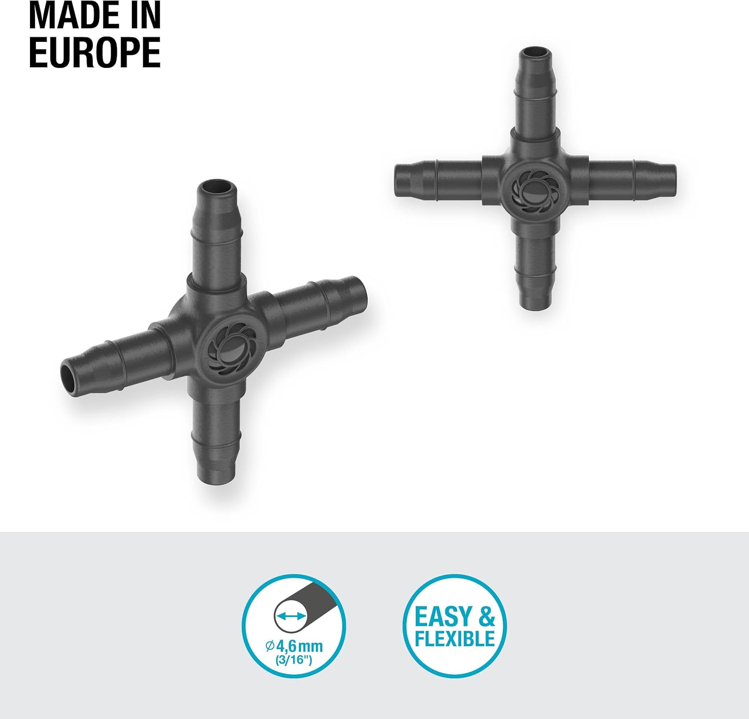 GARDENA Micro-Drip-System Raccordo a Croce 4,6 mm (3/16") 10 Pezzi - 1334-29