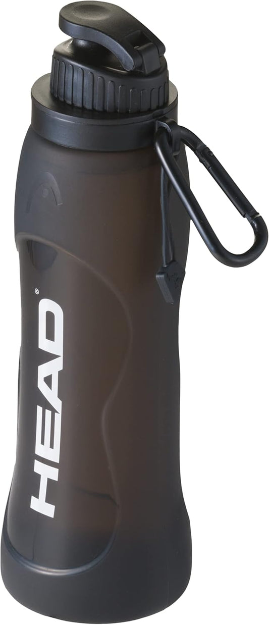 Borraccia Pieghevole in Silicone HEAD® con Moschettone - 500 ml Nero