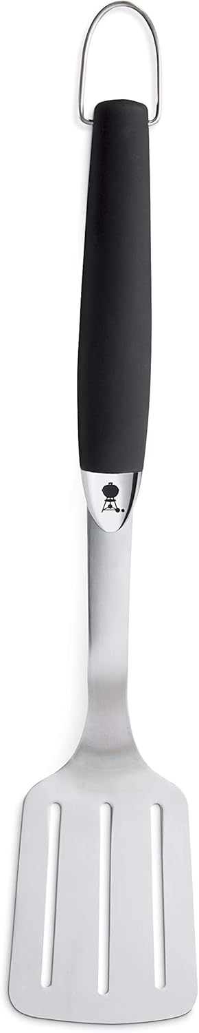 WEBER Paletta Giracarne Premium (46 cm) – Spatola Angolata in Acciaio Inox con Manico Ergonomico Antiscivolo (Art. 6620) Weber