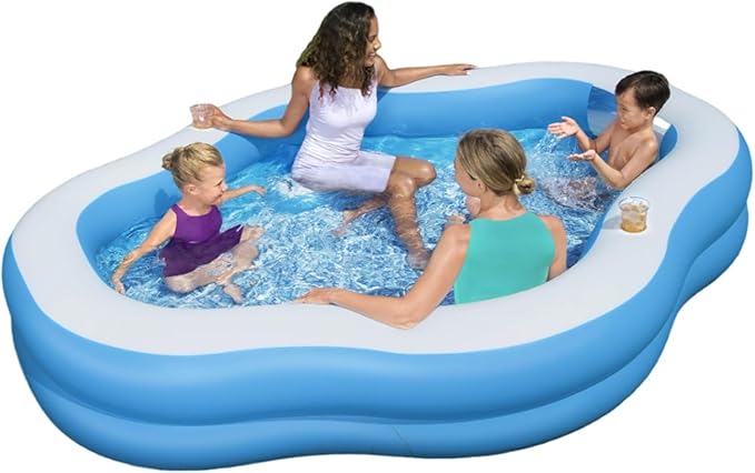 Bestway Piscina Famigliare Splashview 270 x 198 x 51 cm – Con Sedili Integrati e Portabicchieri Bestway