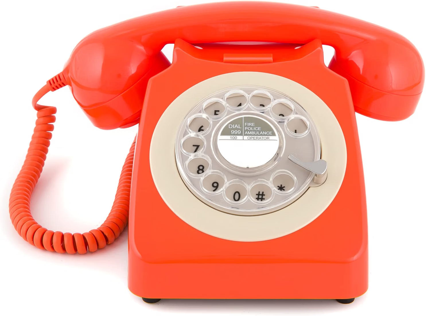 GPO Retro 746ROTARYORA – Telefono fisso analogico retrò arancione