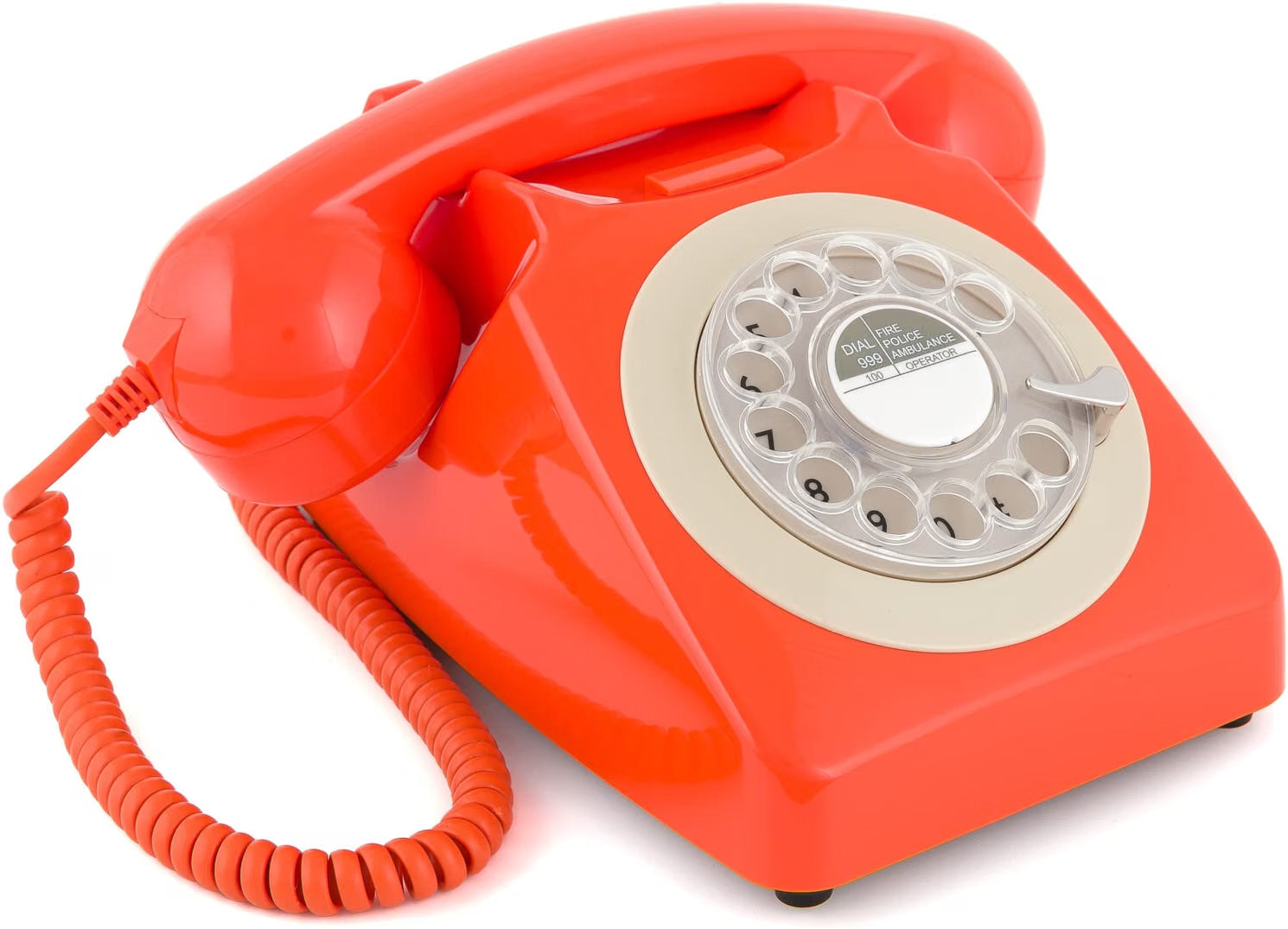 GPO Retro 746ROTARYORA – Telefono fisso analogico retrò arancione