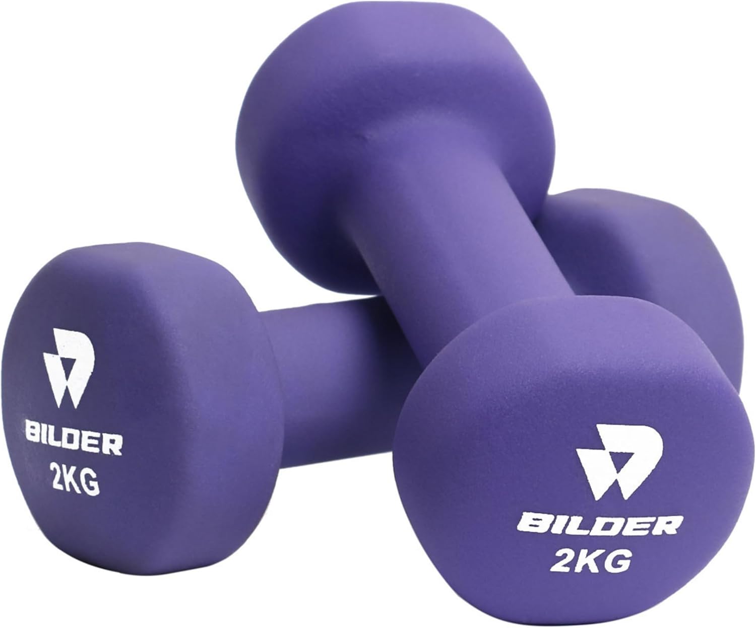 BILDER Coppia Manubri Esagonali in Neoprene 2 kg (2 x 2 kg) - (17 x 7 x 7 cm)