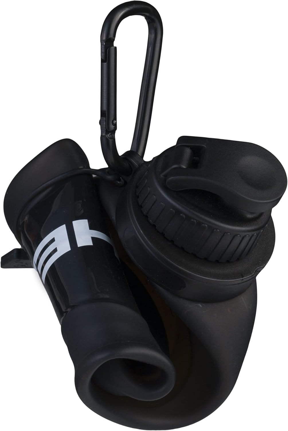 Borraccia Pieghevole in Silicone HEAD® con Moschettone - 500 ml Nero