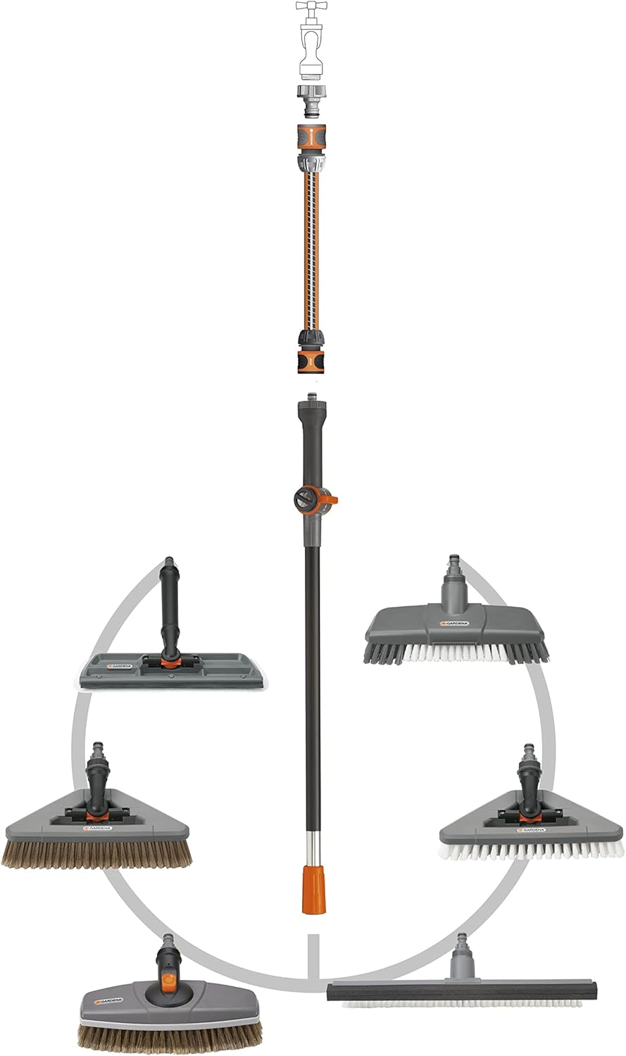 GARDENA Cleansystem Lavavetri con Spatola e Panno in Microfibra - 5564-20