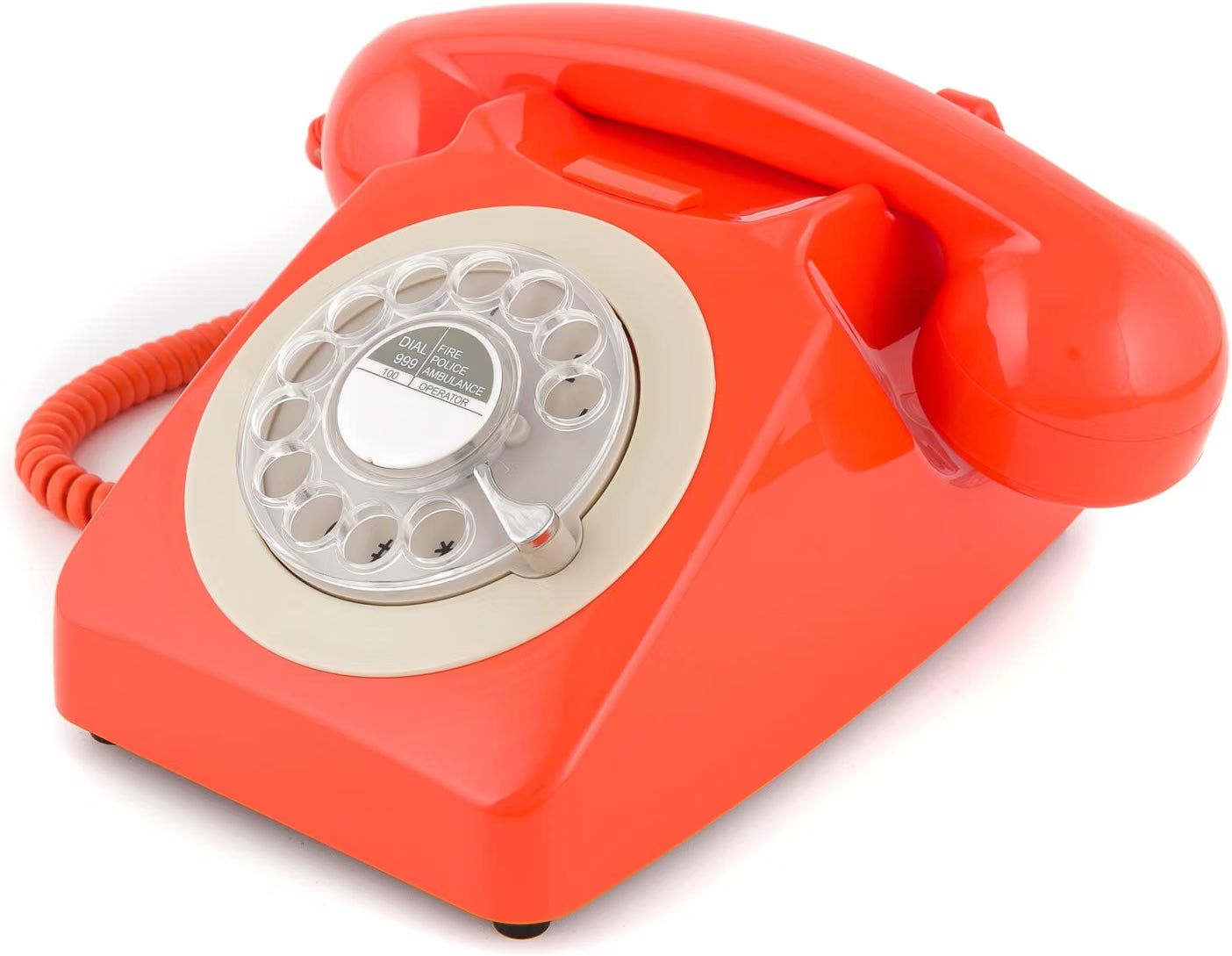 GPO Retro 746ROTARYORA – Telefono fisso analogico retrò arancione