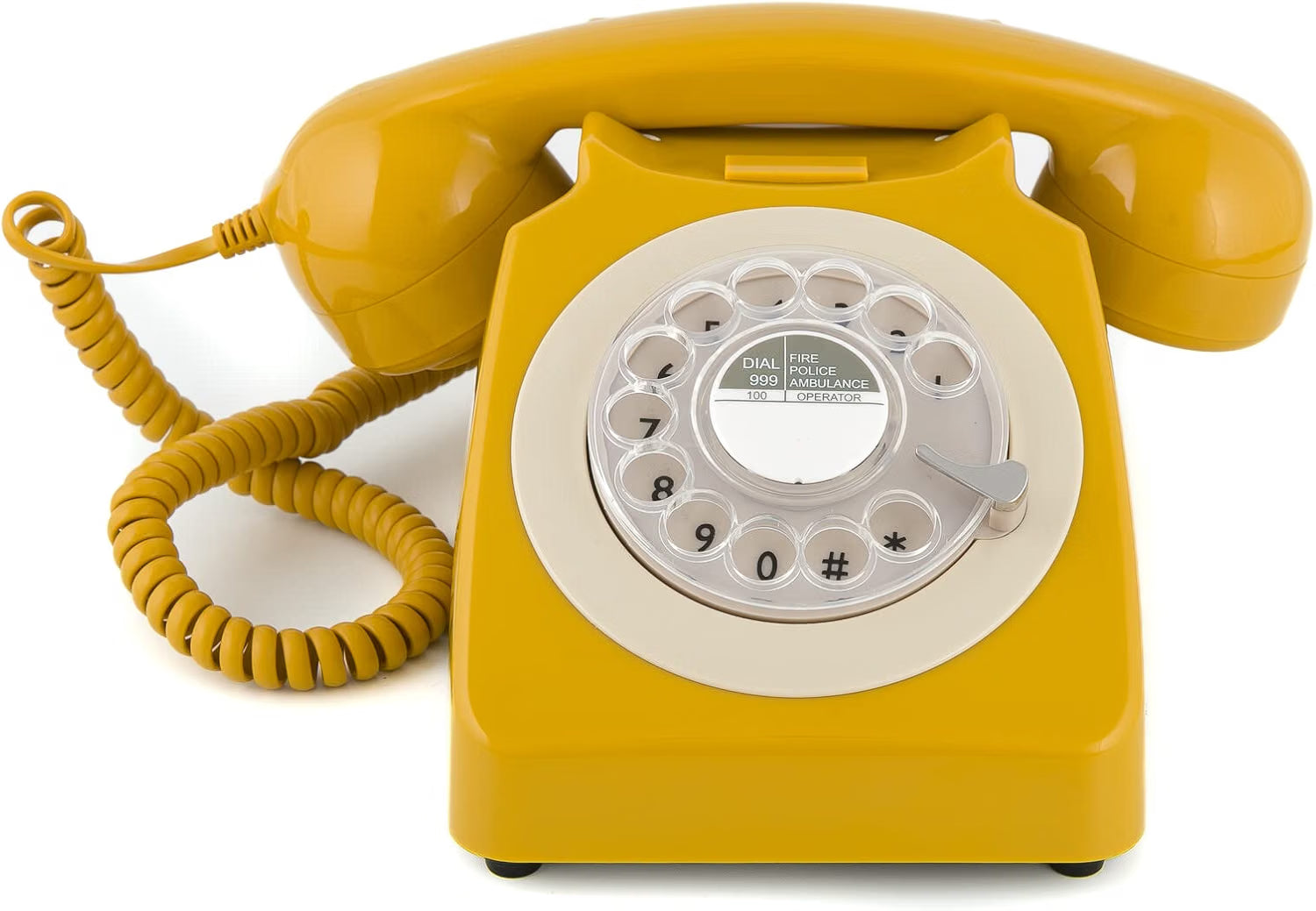 GPO Retro 746ROTARYMUS – Telefono fisso analogico retrò color senape