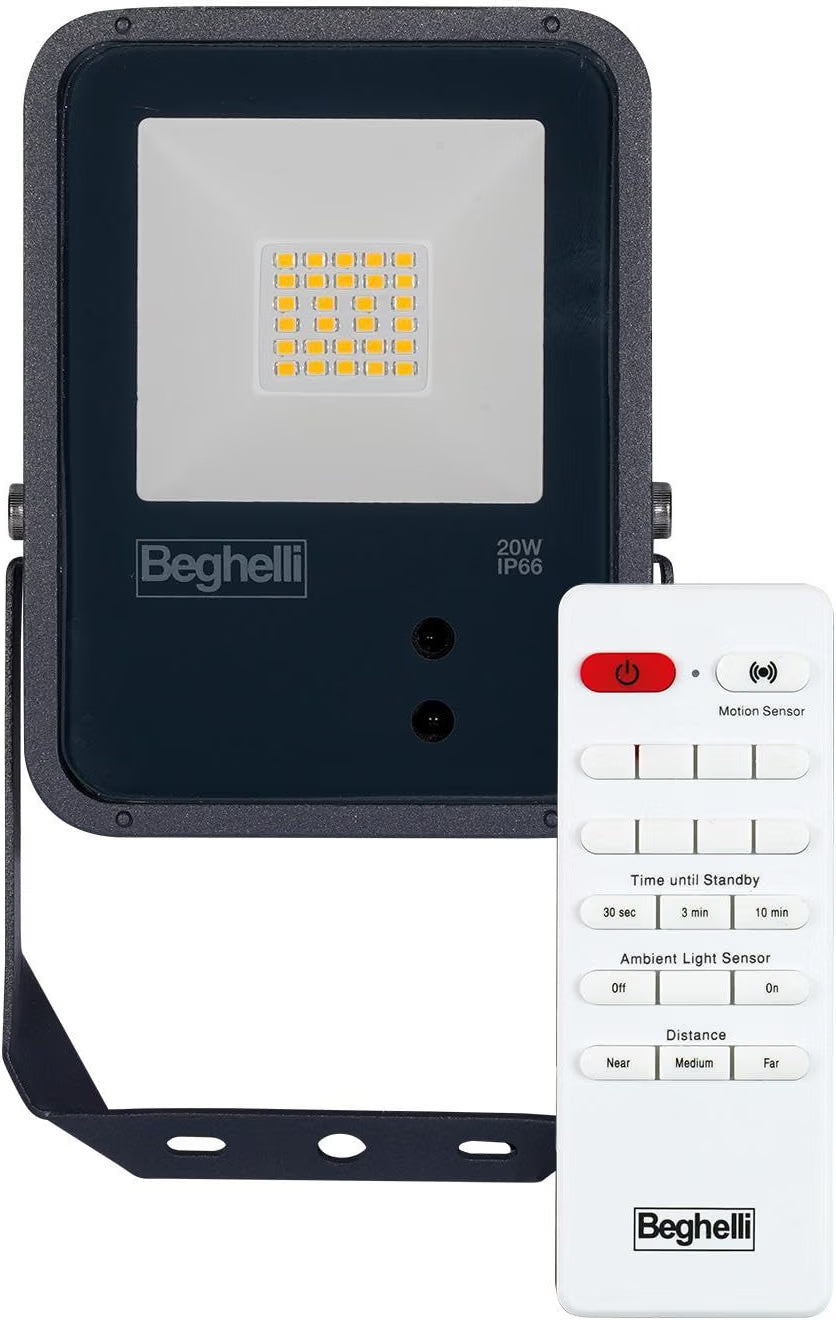 Beghelli Floodlight FL Dual Sensor - Proiettore LED da Esterno 20W IP66